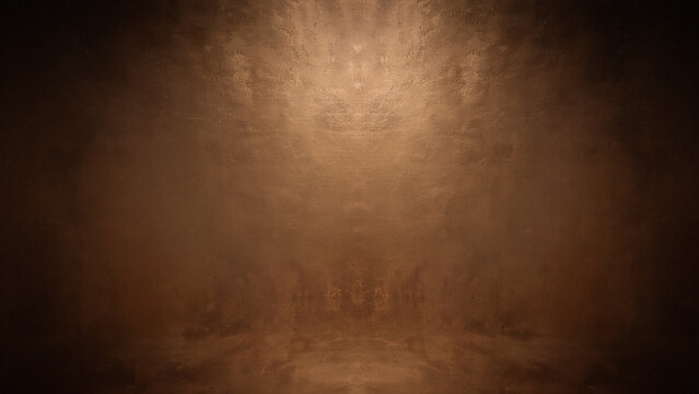 Elegant Dark Brown Bronze Gradient Texture Background with Subtle Grunge Effect and Soft Spotlight Lighting for Luxurious Professional Design Wallpaper and Copy Space Presentation