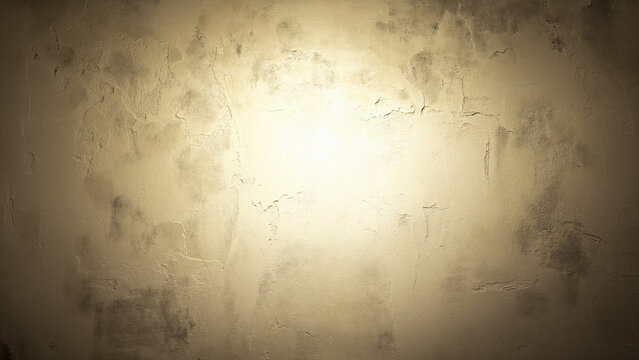 Abstract Grunge Wall Background with Warm Golden Gradient Light and Distressed Concrete Texture for Minimalist Design Projects, Elegant Wallpaper Backdrop with Soft Vignette and Copy Space