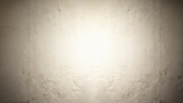 Minimalist Beige Concrete Wall Texture Background with Soft Center Gradient Lighting, Perfect Backdrop for Product Photography and Modern Interior Design Projects