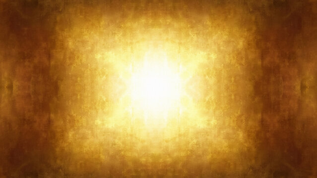 Abstract Golden Light Background with Grunge Texture and Sunburst Effect for Elegant Wallpaper Design, Featuring Radiant Warm Tones and Faded Edges for Professional Graphic Projects