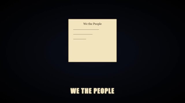 We the people constitution document animation: american history and democracy concept 4k united states