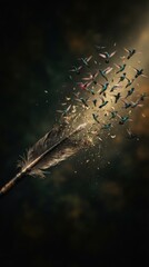 Obraz premium Arrow transforming into a swarm of hummingbirds