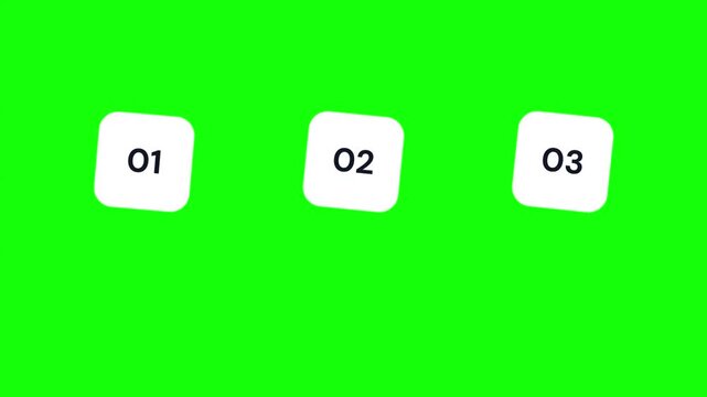 3 Step Numbered List Infographic Banner Animation Green Screen