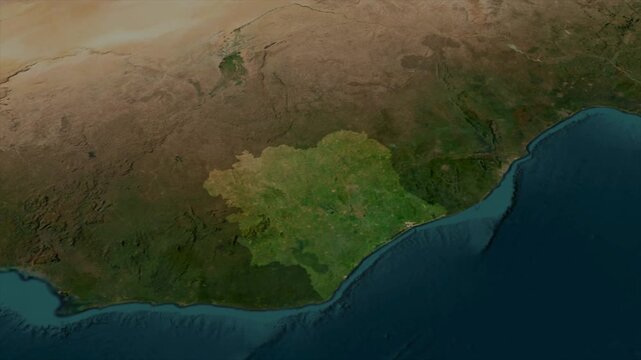  Zooming From World Map To IVORY COAST, High Tech Colorful Map Animation