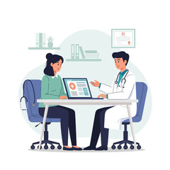 Fototapeta premium Doctor Patient Consultation In A Modern Clinic Setting