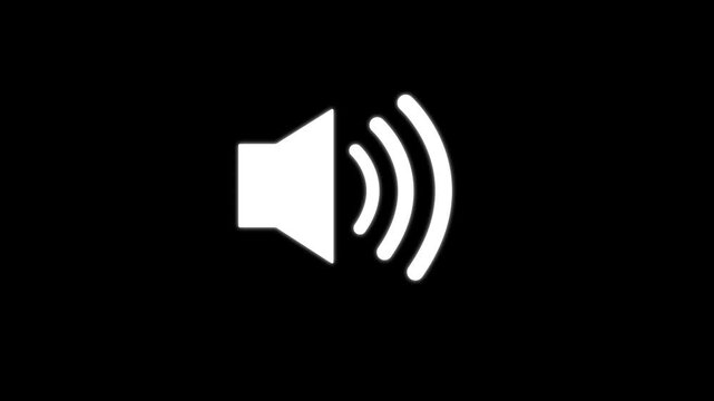 Speaker icon animated. Volume speaker icon, microphone, icon sound Voice speaker icon animated on transparent background. 4K Video