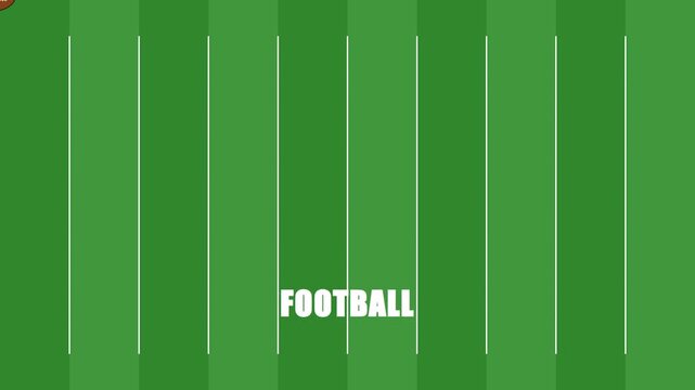 American football field animation 4k background, with animated text, overlay for sports, broadcasts and game day