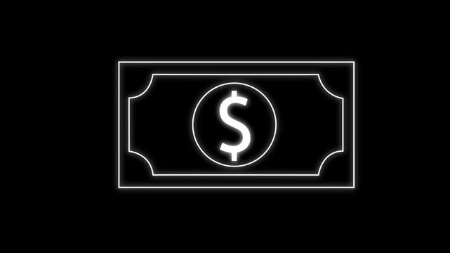 banknote of bitcoin virtual money business animation