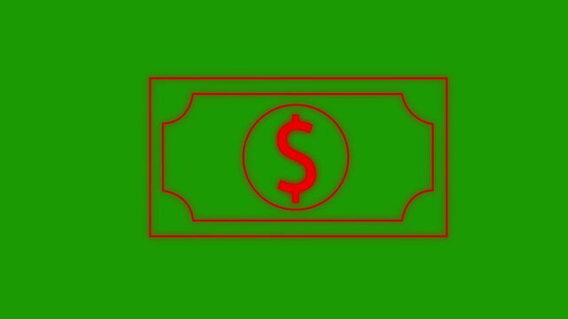 banknote of bitcoin virtual money business animation