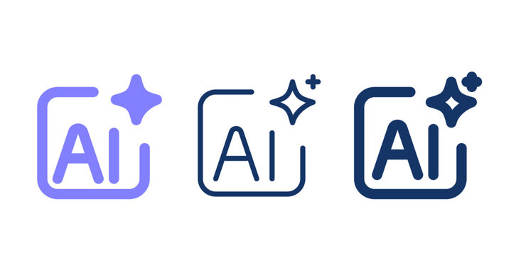 Ai icon line vector. Artificial intelligence icon vector.
