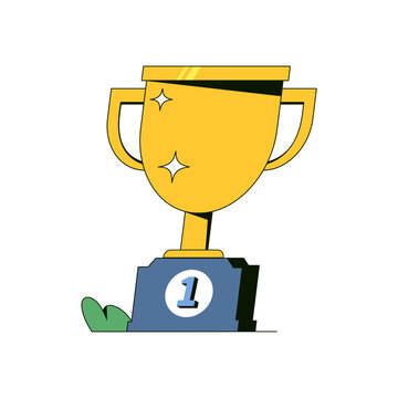 Trophy cup vector illustration. Award cup vector icon.