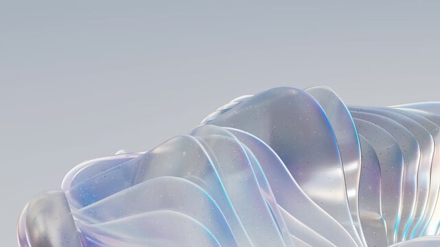 Abstract Iridescent Fluid Forms on Light Background