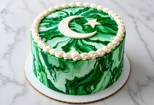 Green Celebration Cake for Pakistan Independence Day