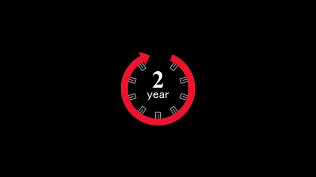 2 year anniversary celebration countdown clock with fireworks and confetti digital screen