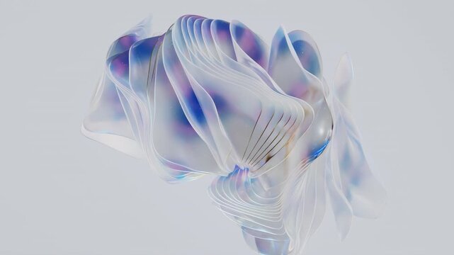 Holographic Flowing Fabric 3D Animation in 4K