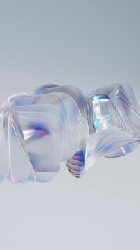 Futuristic Pearl Waves and Floating Organic Shape