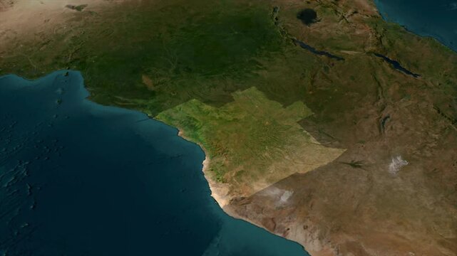 Zooming From World Map To ANGOLA, High Tech Colorful Map Animation