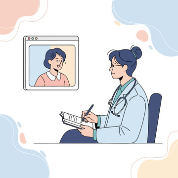 Doctor Consults Patient Via Video Call For Remote Medical Advice And Health Checkups