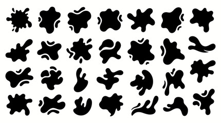 Obraz premium Black abstract ink splash shapes design
