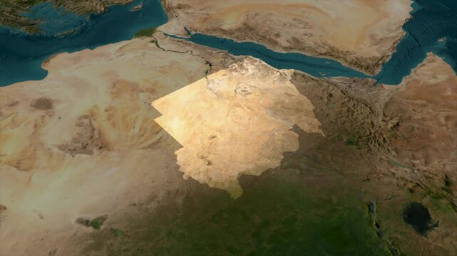  Zooming From World Map To SUDAN, High Tech Colorful Map Animation