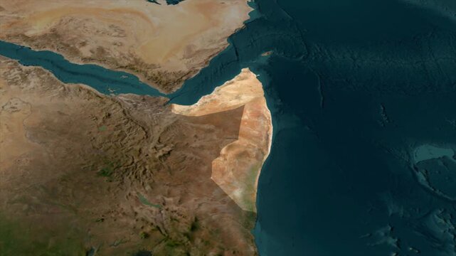 Zooming From World Map To SOMALIA, High Tech Colorful Map Animation