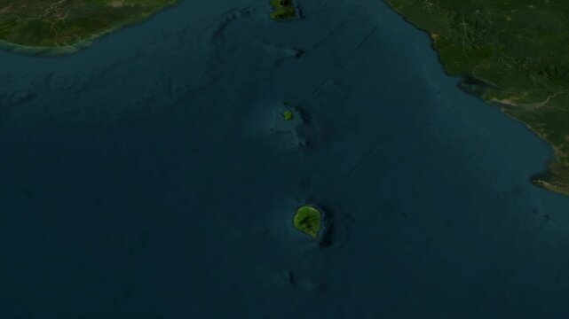  Zooming From World Map To Sao Tome and Principe, High Tech Colorful Map Animation