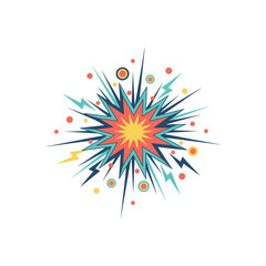 Comic book style explosion burst effect illustration with explosion, colorful © ALI