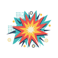 Fototapeta premium Comic book style starburst explosion graphic with explosion starburst isolated