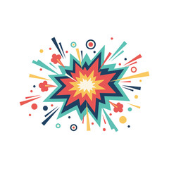 Colorful comic style impact explosion sign with explosion © ALI