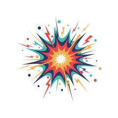 Comic book blast burst icon with lightning detailing explosion lightning © ALI