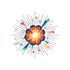 Comic style radial explosion graphic with geometric details explosion abstract © ALI