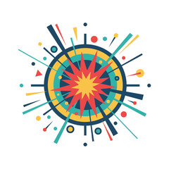 Abstract circular comic style explosion design element with explosion, circular © ALI