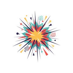 Comic book starburst explosion element in retro style with explosion, starburst © ALI