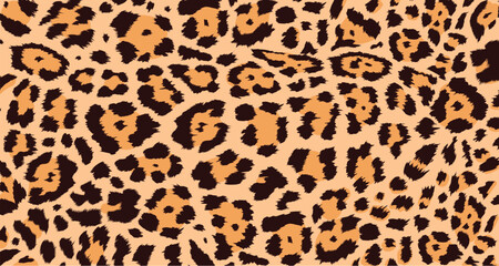 Seamless leopard print pattern, trendy animal skin texture, wild cat fur background, repeating vector design for fashion, textiles, wallpaper and wrapping paper © design as
