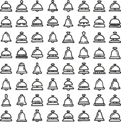 Fototapeta premium premium service bell icons collection outline vector set design cartoon print illustration vector line art drawn hand drawn Icon set.