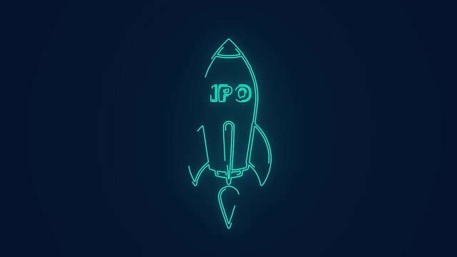 ipo startup launch stock market listing rocket animation