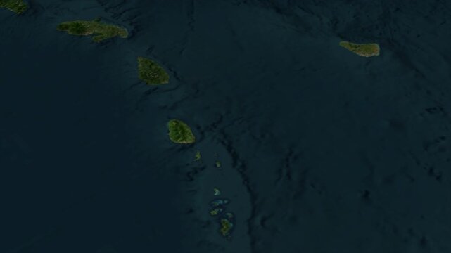  Zooming From World Map To Saint Vincent and The Grenadines, High Tech Colorful Map Animation