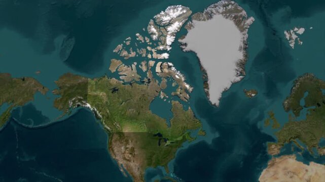  Zooming From World Map To CANADA, High Tech Colorful Map Animation