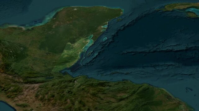  Zooming From World Map To BELIZE, High Tech Colorful Map Animation