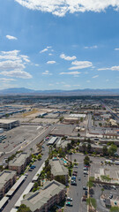 Fototapeta premium Aerial shot of warehouses and industrial buildings in Las Vegas Nevada USA