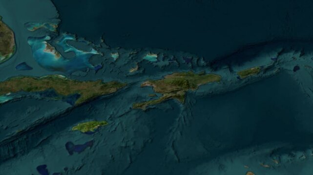  Zooming From World Map To JAMAICA, High Tech Colorful Map Animation