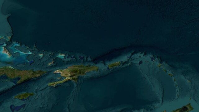  Zooming From World Map To HAITI, High Tech Colorful Map Animation