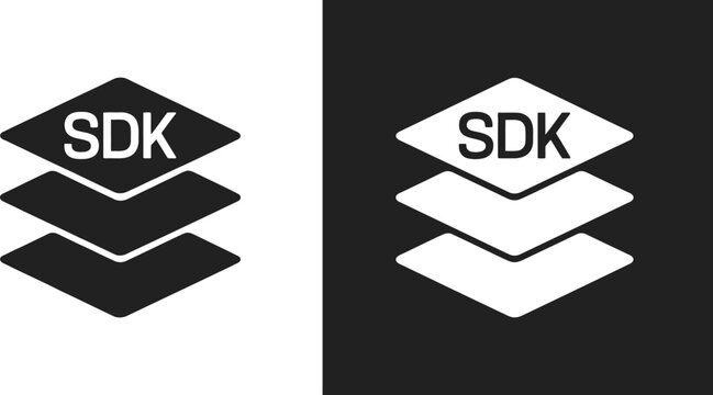 SDK Icon. Software Development Kit Symbol Representing Application Development, Programming Tools, API Integration And Developer Resources.