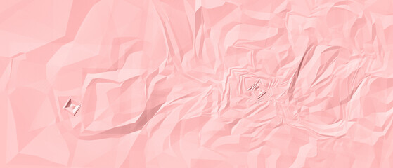 Fototapeta premium Abstract pink crumpled paper texture background