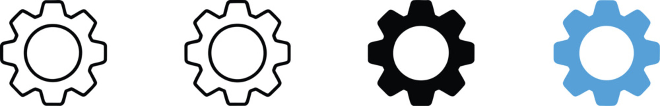 Settings Gear Icon Representing Configuration, System Control And Preferences. Essential Symbol For Setup, Customization, Tools Management And User Interface Design.