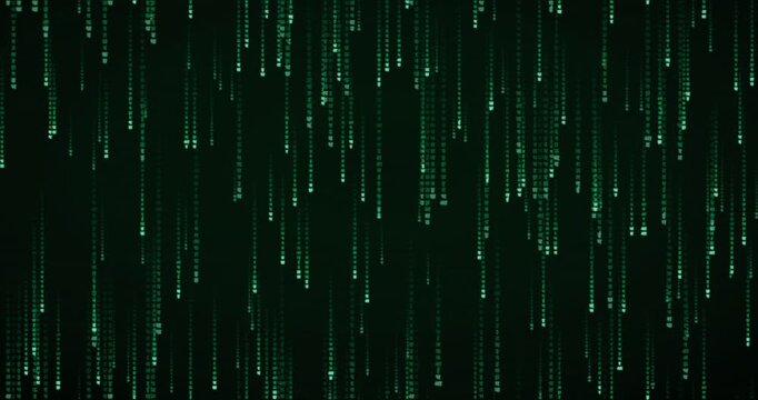 Devanagari characters cascade down in a vibrant green matrix rain animation, creating a mesmerizing digital code field.