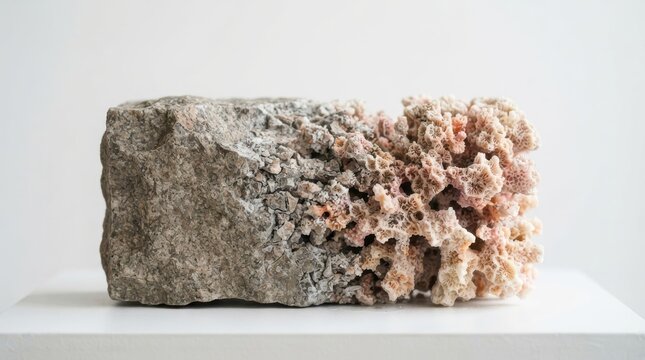 Natural stone and coral composite sculpture