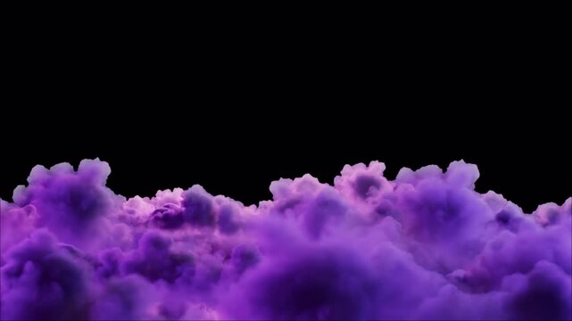 Full Moon Above Purple Clouds Seamless Loop Animation with alpha channel
