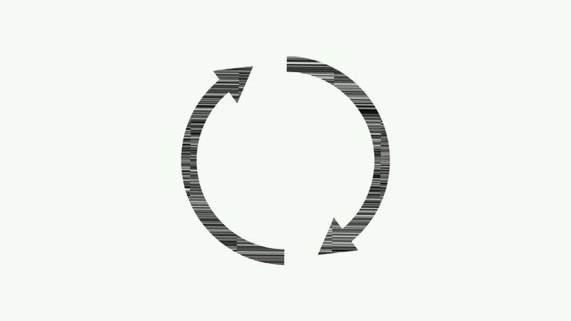 Hand-drawn style refresh animation loop for ui and web reload doodle