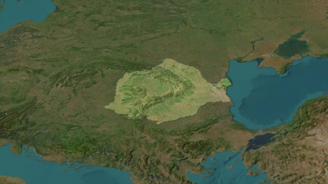  Zooming From World Map To ROMANIA, High Tech Colorful Map Animation